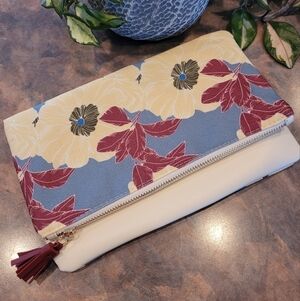 RACHEL PALLY Floral Print Reversible Vegan Clutch